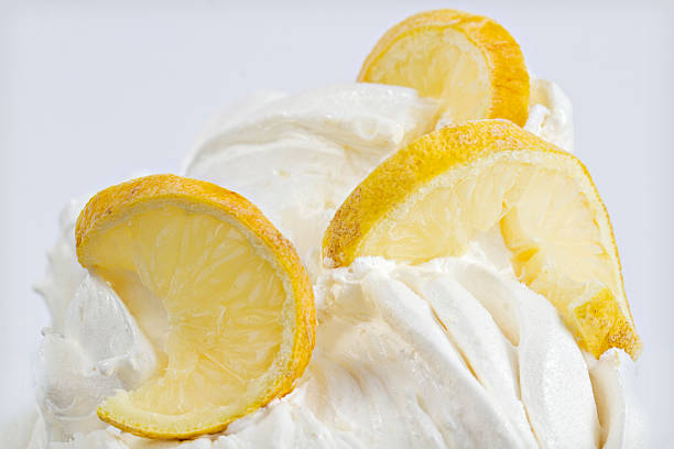 Lemon ice cream stock photo