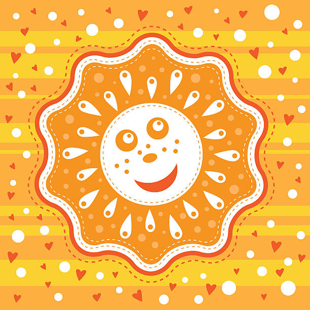 The Sun is smiling vector art illustration