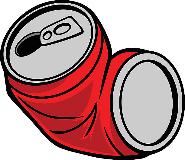 ilustrações, clipart, desenhos animados e ícones de amassado pode - crushed can soda drink can