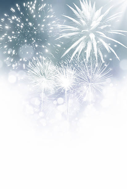 Abstract holiday background with fireworks stock photo