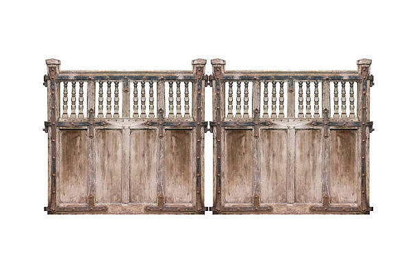istock Medieval Wood Damaged Door Isolated 530504507