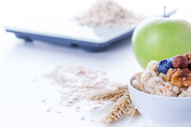 istock Electronic kitchen scale with healthy food 530506350