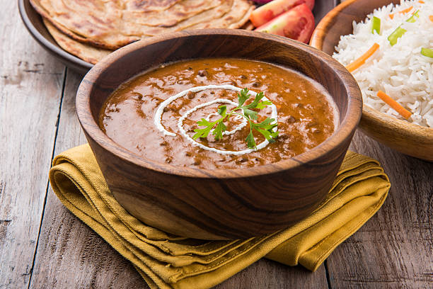 dal makhani o daal makhani, el almuerzo y la cena del menú de la india - punjab fotografías e imágenes de stock