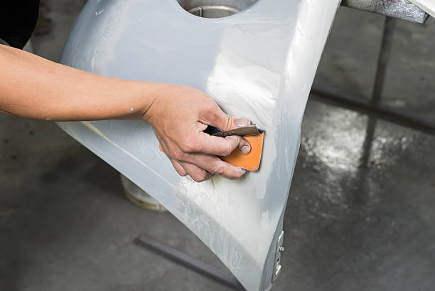 istock Auto body repair series : Sanding bumper 530507124