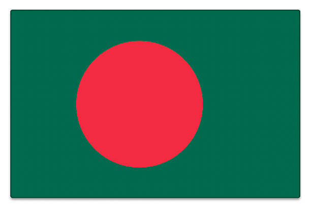 Gloss flag of Bangladesh on white stock photo