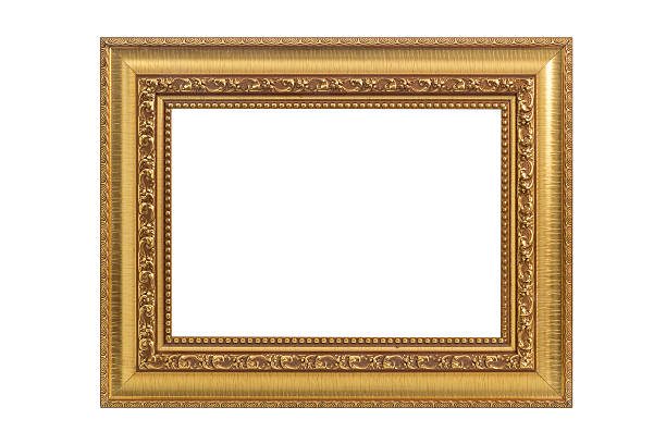 istock Antique golden frame isolated on white 530508150