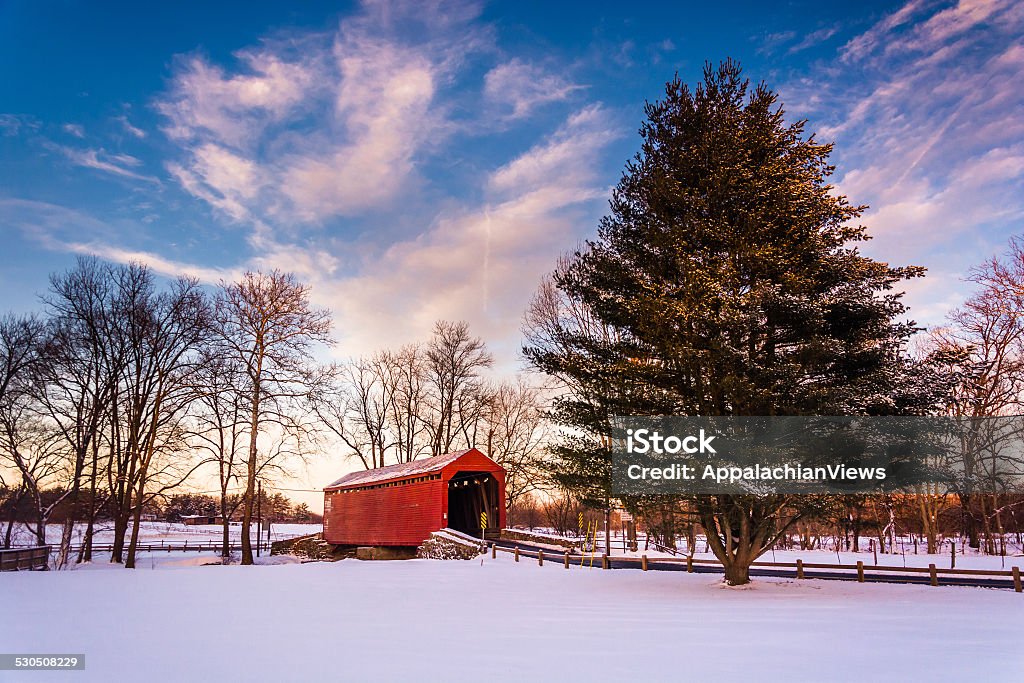 Loy's Station Covered Bridge, in Frederick County, Maryland. Maryland - US State Stock Photo