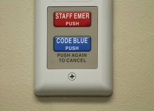 Nurse Call System Nurse Call System, found in hospitals and patient's rooms, with buttons to push for either a Staff Emergency or a Code Blue. call button stock pictures, royalty-free photos & images