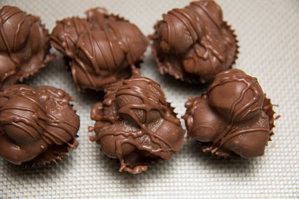 istock chocolate macadamia nut fudge against background. 530512614