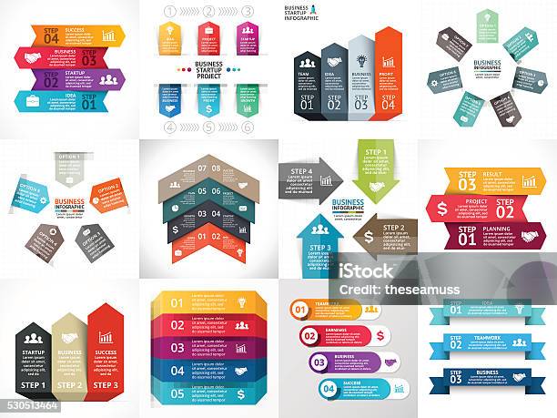 Vektorpfeileinfografik Diagramm Diagramm Präsentation Flipchart Geschäft Startupkonzept Stock Vektor Art und mehr Bilder von Informationsgrafik