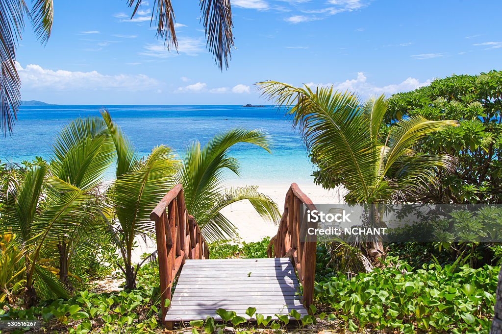 Beach access on a Tropical Island Beach access to tropical waters in Fiji. Fiji Stock Photo