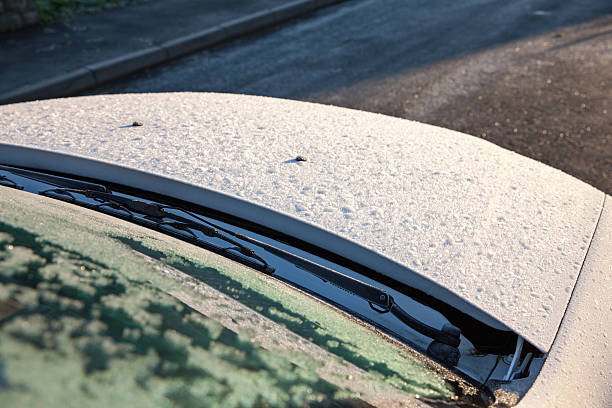 istock Frosty car window and bonnet 530516715
