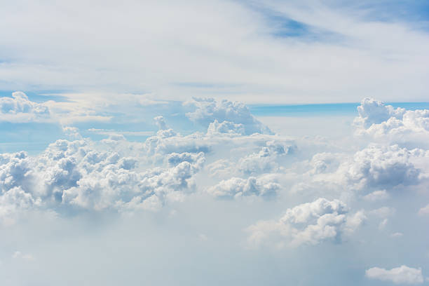istock Clouds and sky, aerial view from airplane window. 530517255