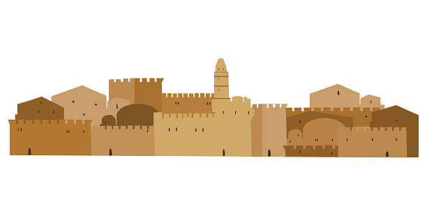illustrazioni stock, clip art, cartoni animati e icone di tendenza di medio oriente città - jerusalem