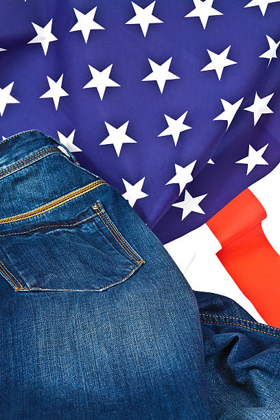 istock Denim pants on American flag 530530231