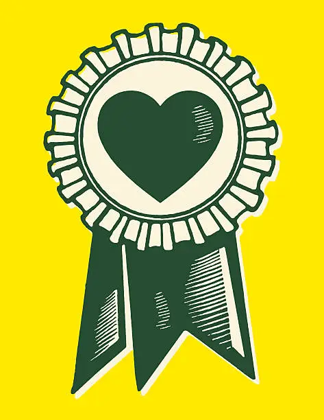 Vector illustration of Heart Ribbon