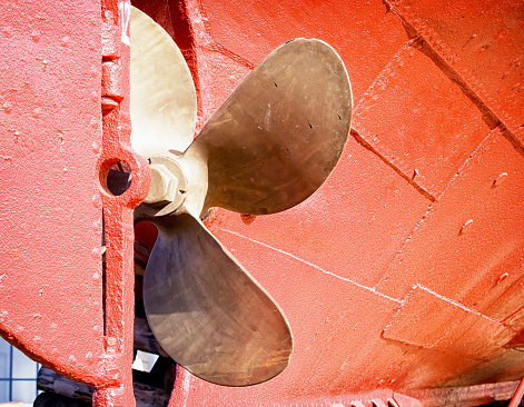 ships propeller at an old fishtrawler
