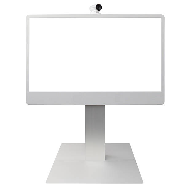 istock Video Conference isolated on white background with white screen 530543045