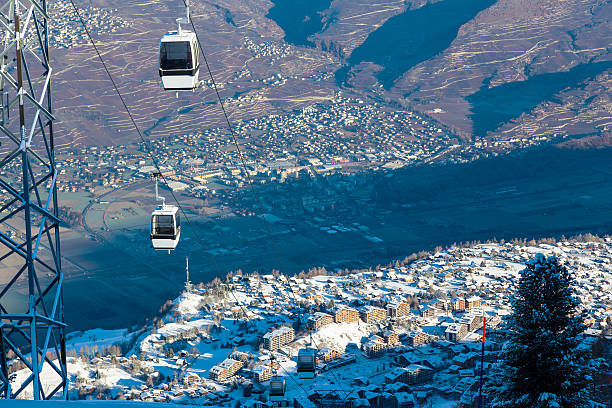 Cable cabin on the village Nendaz