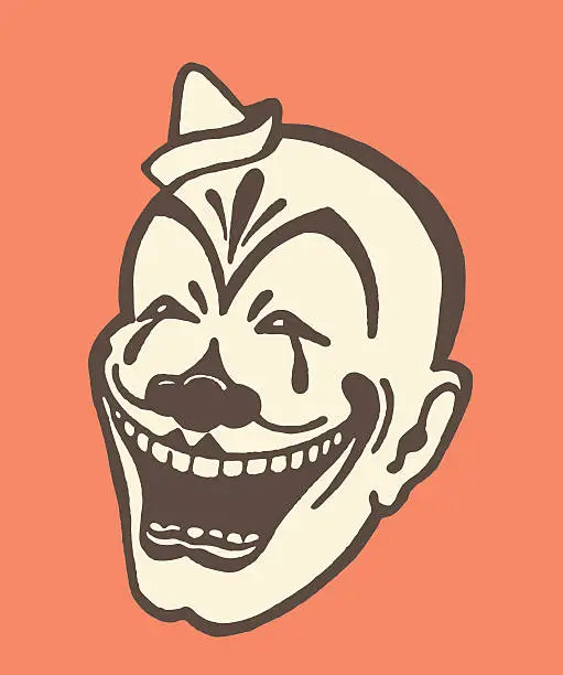 Vector illustration of Laughing Bald Clown