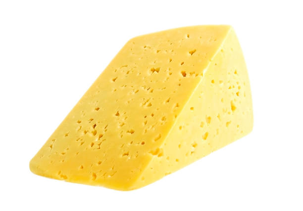 istock Piece of cheese isolated on white background 530549095