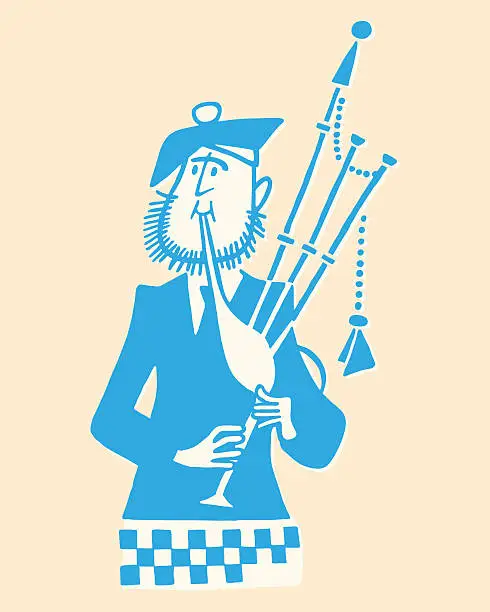 Vector illustration of Bagpipe Player