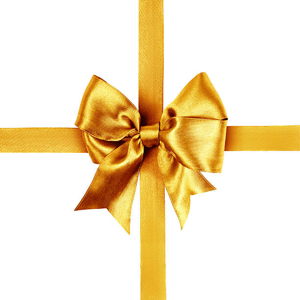 istock golden bow photo made from silk 530552647