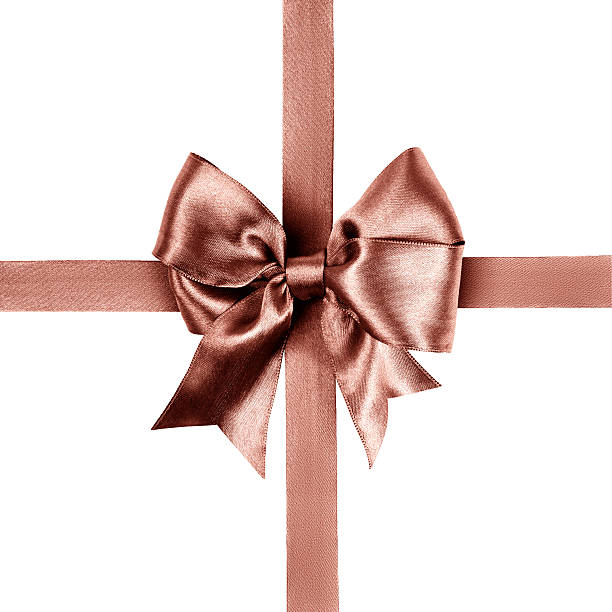 istock red brown bow made from silk ribbon 530552753