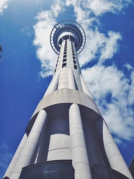 A photo of the famous Sky Tower in Auckland, New Zealand.