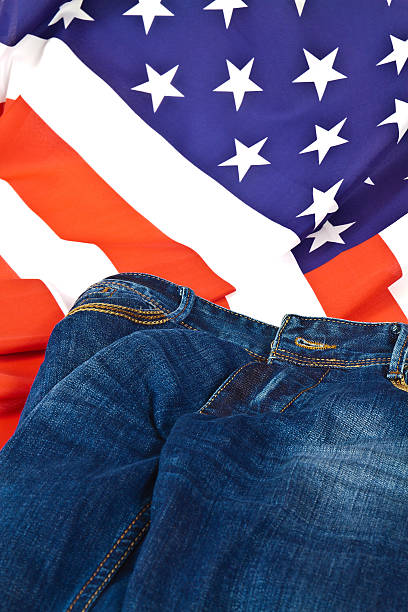 istock Denim pants on American flag 530553331