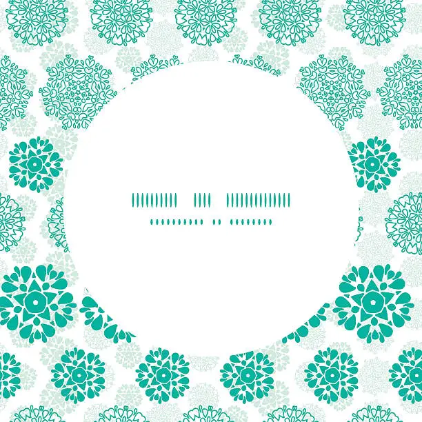 Vector illustration of Vector abstract green decorative circles stars striped frame seamless pattern