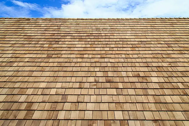 Photo of Wooden roof Shingle texture