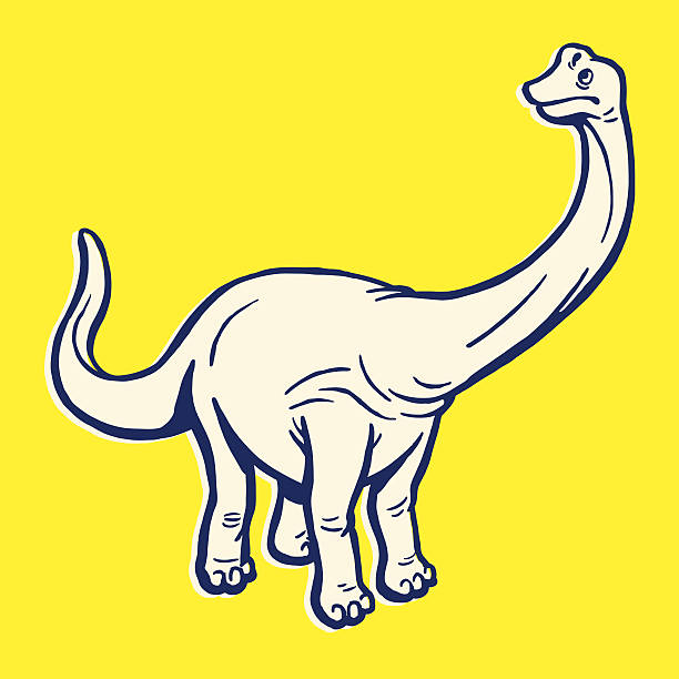 ilustraciones, imágenes clip art, dibujos animados e iconos de stock de dinosaurio - brontosaurio