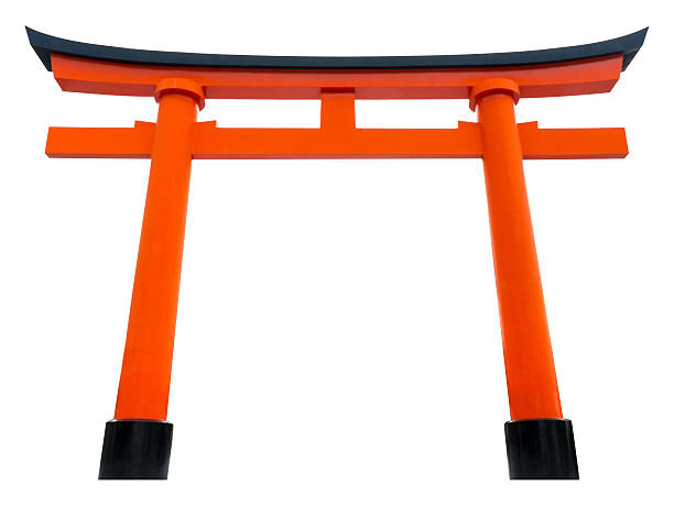 istock Torii traditional Japanese gate isolated on white. 530556155
