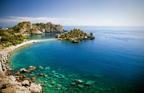Isola bella, a small island near Taormina, Sicily
