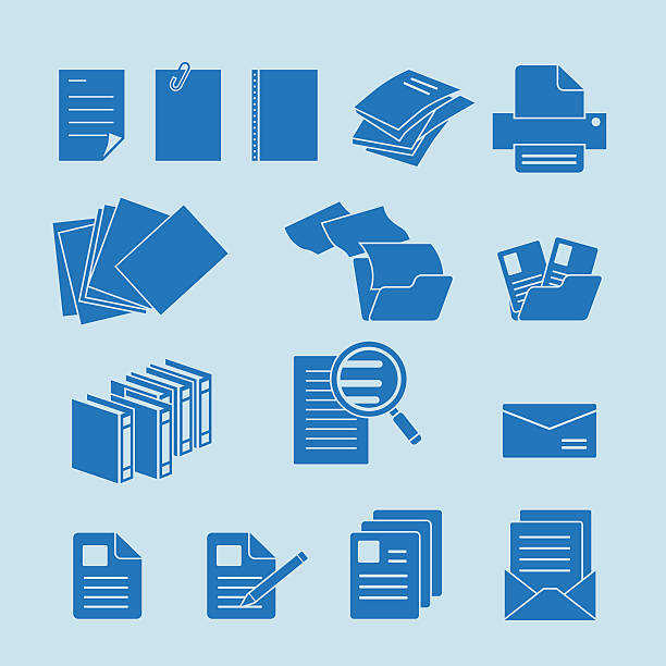 Document icon set vector art illustration