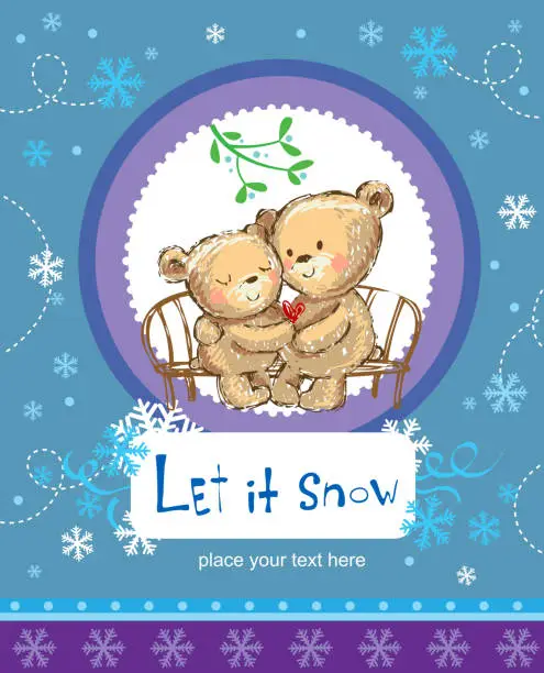 Vector illustration of Let it snow.