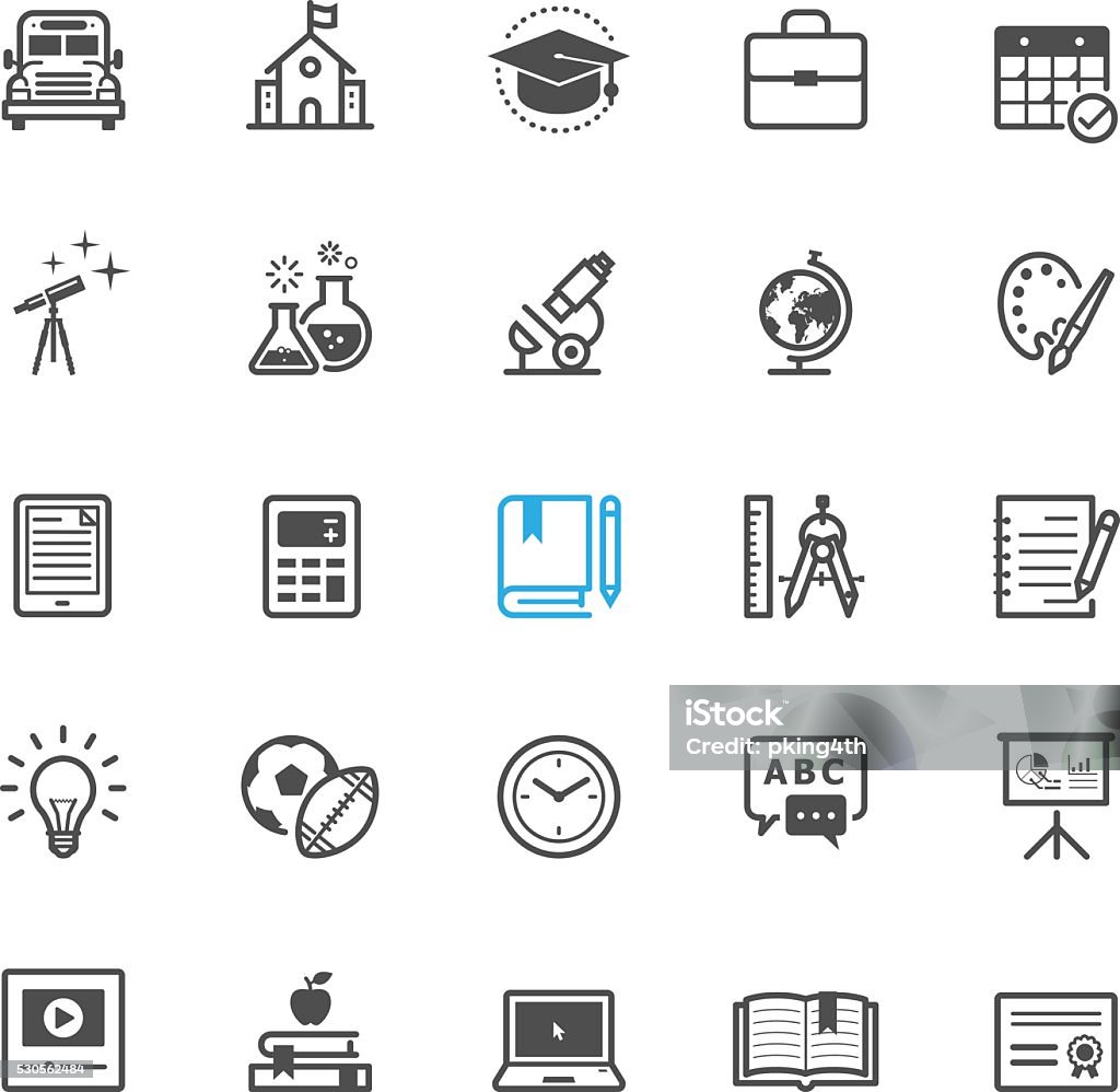 Education icons Education icons with White Background Learning stock vector