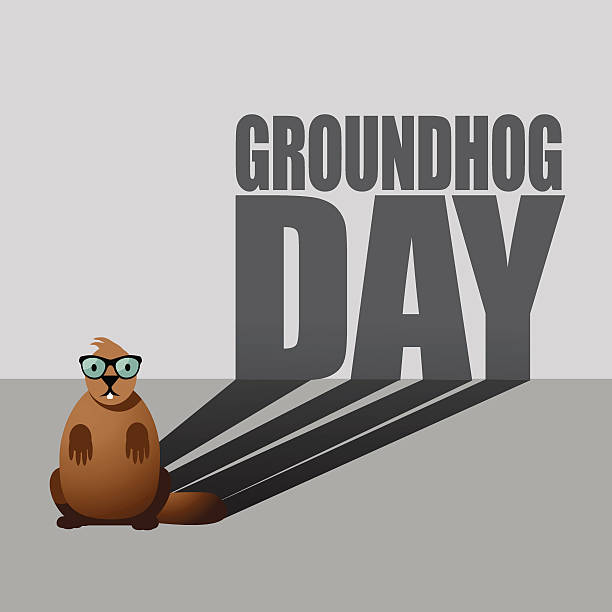 groundhog 일-연도 결정 디자인식 - groundhog day stock illustrations