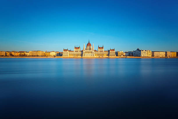 the Hungarian Parliament in Budapest stock photo