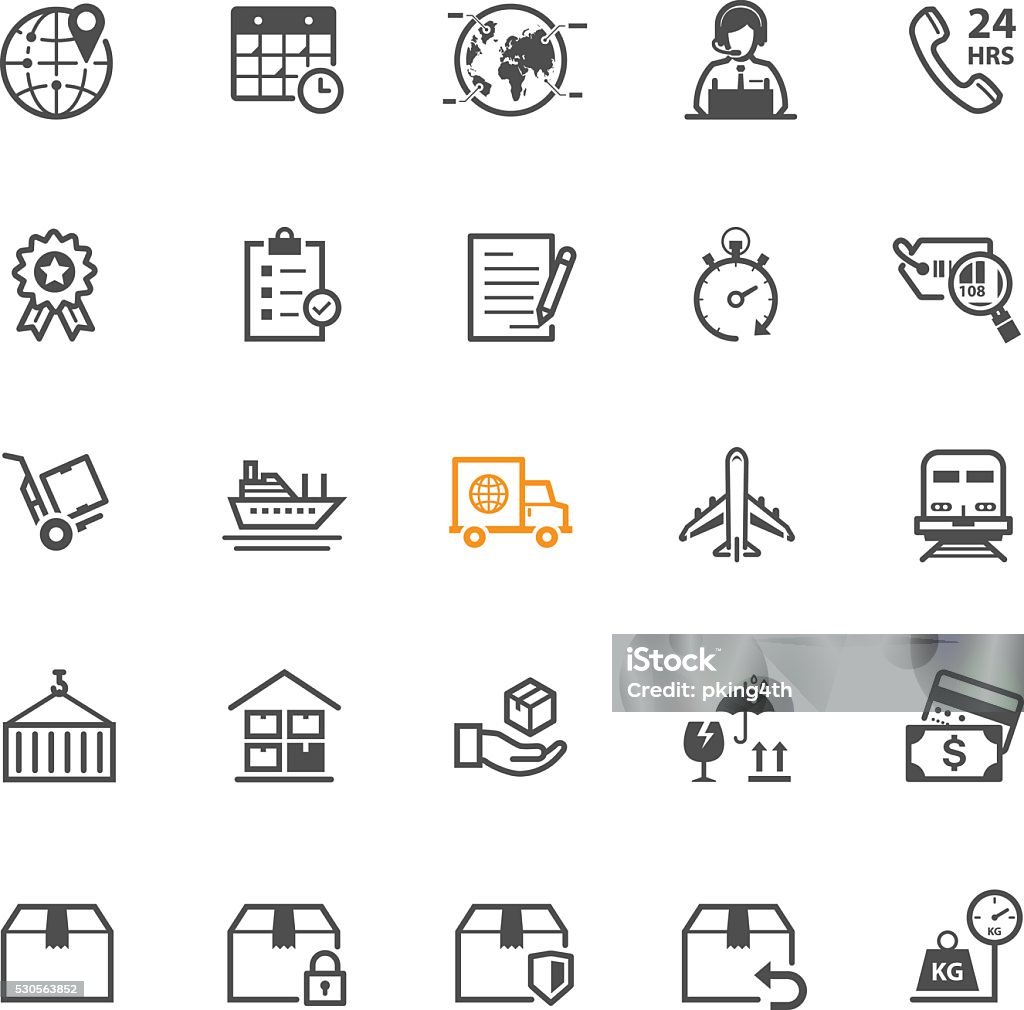 Shipping and Logistics icons Shipping and Logistics icons with White Background  Box - Container stock vector