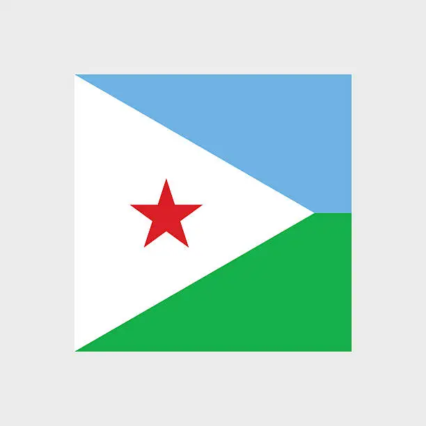 Vector illustration of Djibouti national flag