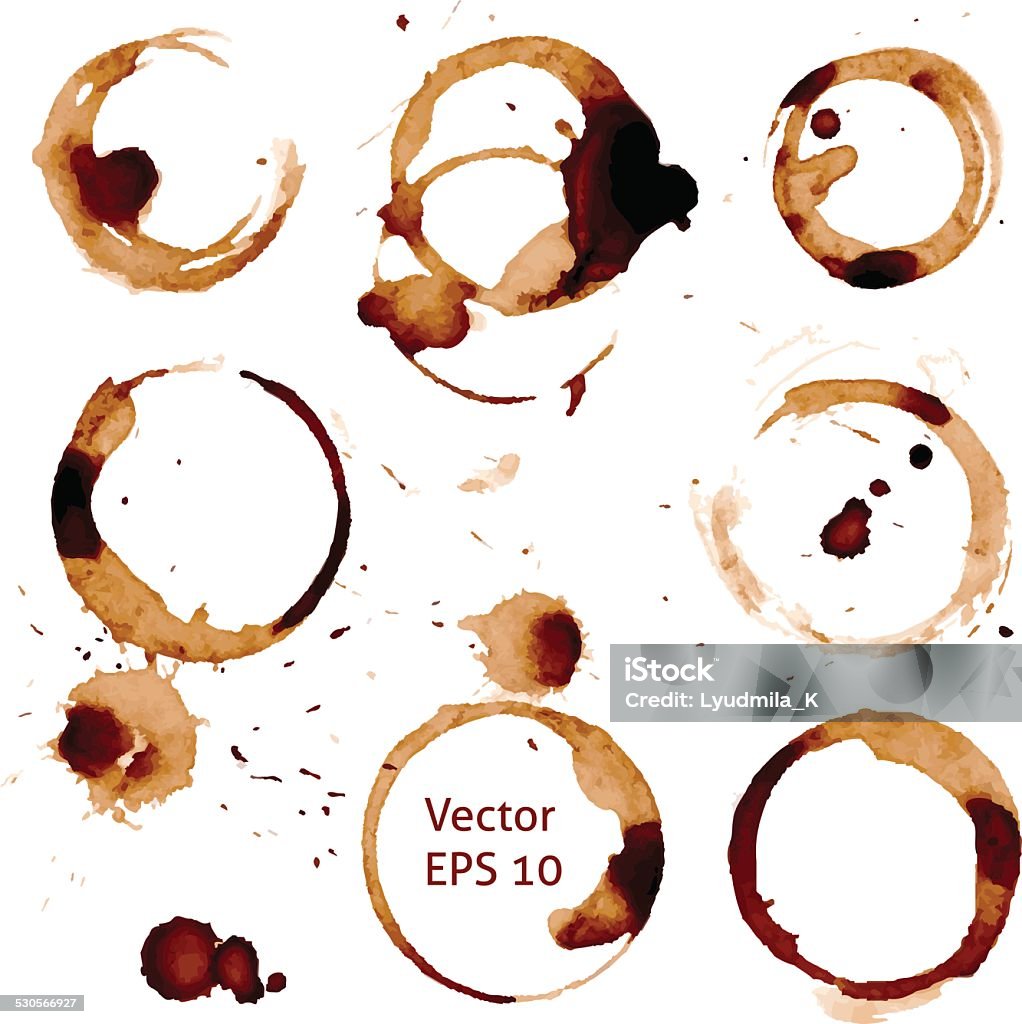 Vector cup of coffee stains on white background. Vector cup of coffee stains on white background Coffee - Drink stock vector