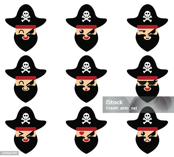 Pirate Expression Stock Illustration - Download Image Now - Adventure, Anger, Anthropomorphic Smiley Face