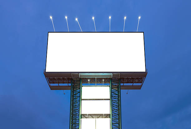 istock Blank billboard for new advertisement at twilight time 530568307