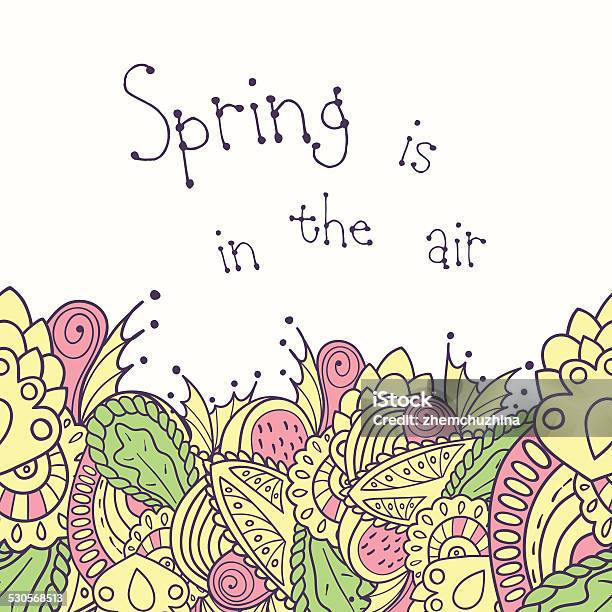 Hand Drawn Spring Seamless Border Stock Illustration - Download Image Now - Abstract, Arts Culture and Entertainment, Bizarre