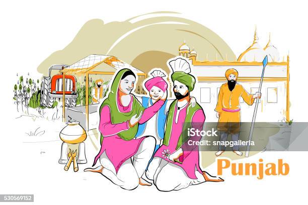 People And Culture Of Punjab India Stock Illustration - Download Image Now  - Food, Illustration, India - iStock