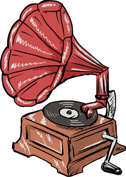 Vector illustration of phonograph