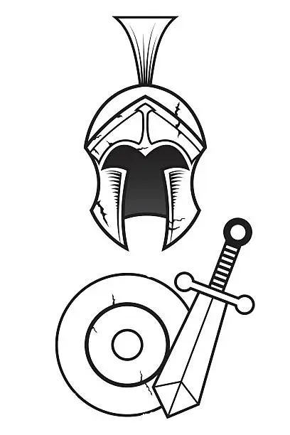 Vector illustration of Spartan helmet