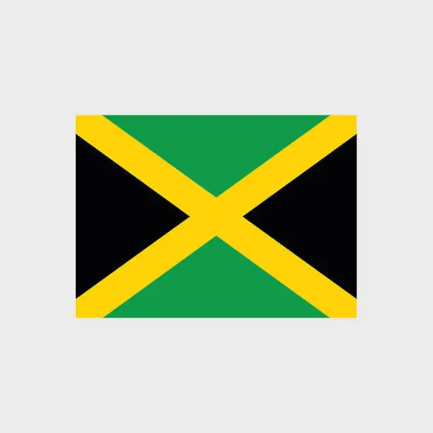 Vector illustration of Jamaica flag